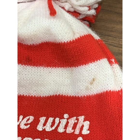 Vintage 80s 90s Newport Cigarettes Alive With Pleasure Beanie Pom Pom Hat - Picture 5 of 5